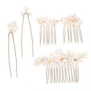 Ensemble De Pinces &iquest;&iquest; Cheveux Plaqu&iquest;&iquest;Es Or 18 Carats Pour Femmes, Avec Peignes De Mariage Vintage Et Accessoires De Cheveux &iquest;&iquest;L&iquest;&iquest;Gants Pour Filles - Neuf