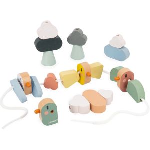 ChenQuanSarl-Perles &Agrave; Enfiler Sweet Cocoon - 21 Perles O aux,Ailes Et Nuages - D&eacute;veloppe La Motricit&eacute; Fine - Jouet En Bois Fsc - Jeu D'&Eacute;veil - D&egrave;s 24 Mois,J04050 - Neuf