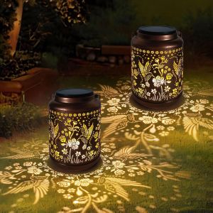 Lot De 2 Lampes Solaires En Forme De Colibri, Lanternes De Jardin M&eacute;talliques, Lampe Ext&eacute;rieure Avec Crochet De Berger, &Eacute;clairage Led &Eacute;tanche, D&eacute;corations D'ext&eacute;rieur Pour Table Et Patio - Neuf