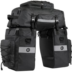 Subzonal-75l Sacoche V&eacute;lo Porte-Bagage Arri&egrave;re, Sacoche Velo 3 En 1 &Eacute;tanche, Sac V&eacute;lo Grande Capacit&eacute; Avec Couverture Imperm&eacute;able, Sac &Agrave; Dos Cycle Pannier Pour Vtt Electrique Outdoor Voyage Sport - Neuf