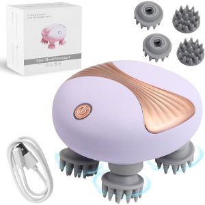 Kal-Masseur De Tête Électrique,Masseur Électrique Du Cuir Chevelu,2 Vitesses,Rotation À 360°,Arrêt Automatique,Scalp Massager Électrique,Massage De La Tête Pour Détendre La Circulation Sanguine(Purpl - Neuf