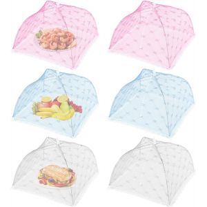 Kalanka-Cloche Alimentaire Anti Insectes, 6 Pièces Cloche Alimentaire, Maillage Respirant, Pliable, Fruit Housse Pour Cuisine Et Extérieur, Empêche Les Mouches Et Insectes (30 * 30 Cm) - Neuf