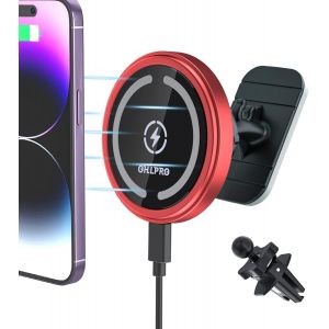 Magsafe Car Dashboard Mount For Iphone 16 15 14 13 12 Pro/Pro Max/Plus/Mini, Magsafe Phone Holder Quick Charge 15w Super Fashion Aluminum Case - Neuf