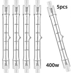 5pcs R7s 118mm 400w Halogène Lampe Crayon Ampoule Dimmable Ac 220-240v 7500lm J118 Linéaire Halogène Spotlight - Neuf