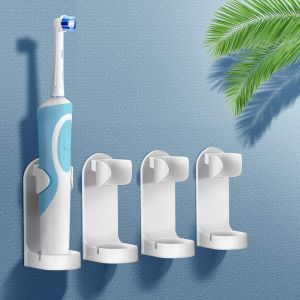 Lot de 4 porte-brosses à dents électriques, organiseur, mural multifonctionnel en plastique autocollant pour dentifrice, support pour 4 accessoires pour salle de bain et cuisine - Neuf