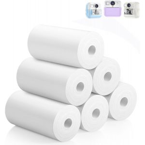YEMAESRE-Lot De 6 Rouleaux De Papier D'Impression Thermique Pour Appareil Photo Pour Enfants, 57 X 25 Mm, Avec Kit De Papier D'Impression Hd Pour La Plupart Des Appareils Photo Instantanés Pour Enfan - Neuf