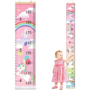 Toise Murale Enfant Licorne,Tableau De Croissance Enfants Dessin Animé Toile Mur Pendaison Règles,Unicorn Decoration Chambre Bebe Fille Garçons 190 Cm * 20 Cm - Neuf