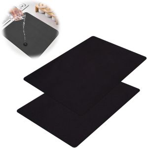 Cmws-Tapis D'égouttage Noir - Tapis D'égouttage Absorbant Pour Machine À Café, Évier, Salle De Bain Et Cuisine, Idéal Comme Petit Tapis D'égouttage Pratique Pour La Vaisselle - Neuf