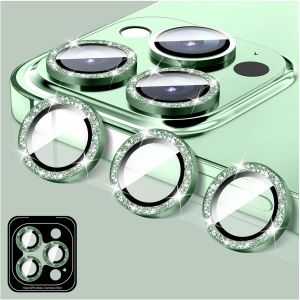 Protecteur D'objectif D'appareil Photo Compatible avec iPhone 13 Pro/iPhone 13 Pro Max, Coque D'appareil Photo en Verre Tremp&eacute; 9H Paillet&eacute;, Anneaux M&eacute;talliques Individuels - Neuf