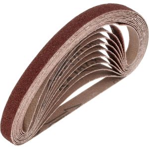 Lot de 10 bandes abrasives de 13 mm x 457 mm en oxyde d'aluminium grain 40 pour aiguiseur de couteaux, travail du bois, polissage du métal - Neuf