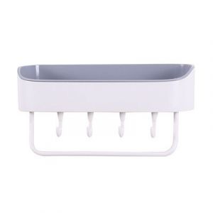 Etagère de douche murale auto-adhésive - rose et violet, pour la douche, le shampoing, les produits de toilette et le savon, livrée avec 4 crochets et 1 porte-serviette, pas de perçage nécessaire - Neuf