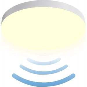 ERYI-30W Ip65 Led Plafonnier Avec Capteur De Mouvement Intégré Pour Armoire D'Escalier Balcon Salle De Stockage Sous - Sol Couloir Garage Salle De Bains Cuisine (Ronde) - Neuf