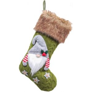 Bas de Noël tricoté Gnome Bas Fait à la main Suspendu Bas Arbre de Noël Pendentif Noël - Neuf