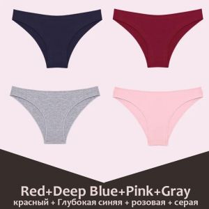 Culottes En Coton Sans Couture Pour Femmes,Culottes Intimes,Sous-V&ecirc;tements Respirants Solides,Taille Basse,Lingerie Confortable Pour Femmes,Ensemble De 4 Pi&egrave;ces.Set7.L - Neuf