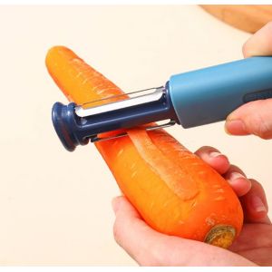 Éplucheur De Légumes Bleu, Aiguiseur De Couteaux À 2 Étapes Pour La Cuisine, Râpe À Légumes En Acier Inoxydable, Râpe À Pommes De Terre - Neuf