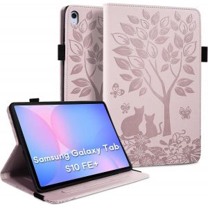 Naeryut-Coque Pour Samsung Galaxy Tab S10 Plus 2025 (13.1 Pouces) Étui En Cuir Pu Housse De Protection Avec Porte-Stylo Et Support Tablette Case Pour Galaxy Tab S10 Fe+((Sm-X620/X626b)-Rose - Neuf