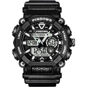 Fdjhy-Montre Homme Montre Digital Homme Montre Sport Homme Montre Adolescent Avec Alarme Imperméable Lumière Analogique-Digital Chronomètre Etc Multi-Fonctionnel Montre-Bracelet - Neuf