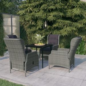 Prolenta Premium - Ensemble À Manger De Jardin 5 Pcs Gris Clair - Neuf