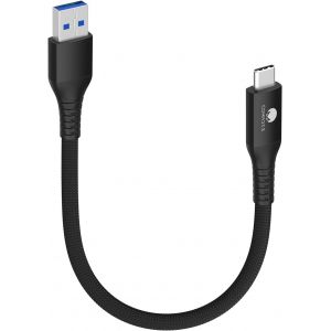 Short Usb C Cables 20cm/0.2m 10gbps Usb 3.1 Gen2 Type C Android Auto Qc3.0 3.1a Usb A To C Fast Charger For Samsung Note20 Galaxy S23/S22/S21 Z Flip 5 Tab S9 Pixel 8 Pro Black - Neuf