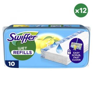 12x10 Lingettes Impr&eacute;gn&eacute;es Parfum Citron - Swiffer - Neuf