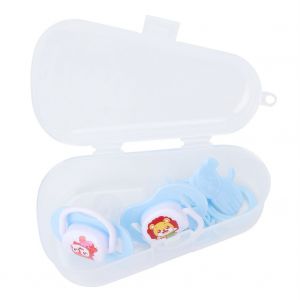 Sucette Souple Et Respectueuse De L'environnement Pour Bebe Avec Chaine Pour Dormir (Bleu) - Neuf