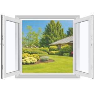 Lot de 2 Moustiquaires Fenêtre sans Perçage 170x180cm,Toile Moustiquaire Auto-Collante Filet Anti Moustique Fenêtre Store Moustiquaire Adhésive,Découpable à la Dimension Souhaitée,Blanc - Neuf