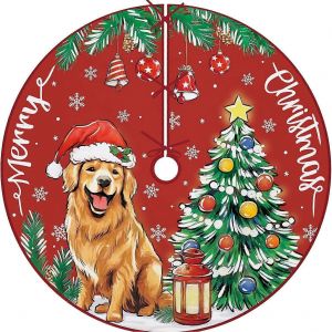 Jupes de sapin de No&euml;l en liquidation, tapis de sapin rustique style ferme, d&eacute;corations pour l'int&eacute;rieur et l'ext&eacute;rieur, rouge et blanc - Neuf