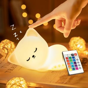 Veilleuse Enfant Veilleuse B&eacute;b&eacute;,16 Couleurs+T&eacute;l&eacute;commande Rechargeable+Sans Fil, Bebe Deco Chambre Enfant Rechargeable D&eacute;co Chambre - Neuf