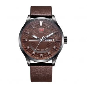 Mini Focus Hommes Mode Analogique &Eacute;tanche Bracelet En Cuir Montre Quartz Montre-Bracelet (Caf&eacute; + Marron) - Neuf