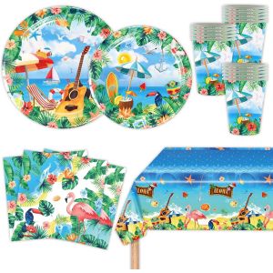 Ensemble de 69 Pièces Décorations Fête d'Halloween Néon, Vaisselle Lumineuse, Assiettes en Papier, Gobelets, Serviettes, Nappe, Vaisselle Halloween Fête Vaisselle - Neuf