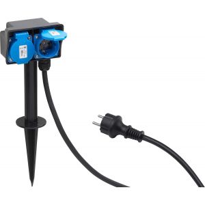 Double Prise de Courant avec Piquet de Terre 1,4 m IP44 7430950 - Neuf