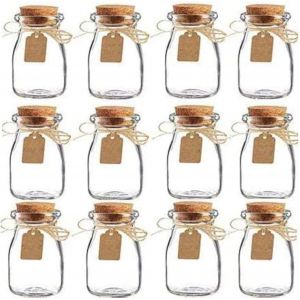 15 Pièces Pot De Faveur En Verre Vintage Avec Couvercles En Liège,Bouteilles En Verre De Faveur De Fête De Mariage - Neuf