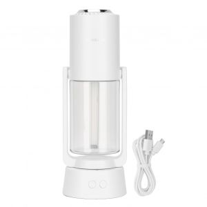 Humidificateur d'air domestique rotatif automatique, pulverisateur d'aromatherapie, humidificateur d'air silencieux, veilleuse LED coloree, hydratant, blanc - Neuf