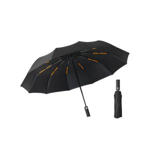 Parapluie pliant coupe-vent avec protection UV - Noir, ouverture/fermeture automatique, format voyage - Neuf
