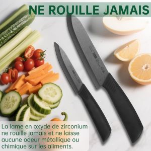 Mevronisshop-Noir Couteau Ceramique Cuisine: Lot Couteau C&eacute;ramique Ensembles De Couteaux De Cuisine - Neuf