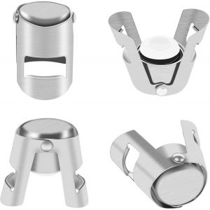 Checarzhn--No1-Lot De 4 Bouchons À Champagne En Acier Inoxydable Pour Champagne Moscato - Neuf
