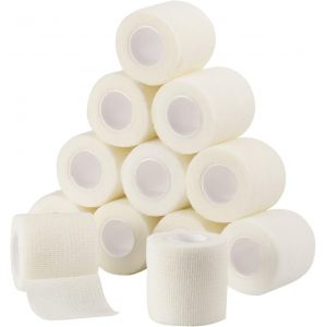 12 Rouleaux (Blancs) De Bandes Adhésives Autocollantes 5 Cm X 4,5 M, Bandages Élastiques Médicaux Pour Animaux, Bandages De Sport Pour Premiers Secours, Sports, Chevaux, Chiens - Neuf
