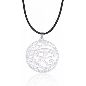 Trahoo-Collier Oeil D'horus Oeil De Râ Symbole D'horus Acier Inoxydable Ankh Oeil D'horus Pendentifs Bijoux Egyptiens Cadeau Pour Hommes Femmes - Neuf