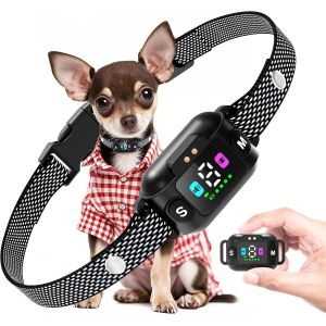Collier Anti Aboiement Chien - Rechargeable Anti Aboiement Collier Dressage Pour Petits Chien Avec 3 Modes Son/Vibration, 7 Niveaux De Sensibilité¿Étanche Ip67 Pour Petits Moyen Chiens (Gris) - Neuf