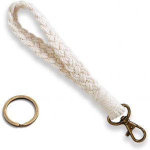 TIANYI-Porte-Cl&eacute; Lani&egrave;re de Poignet, Porte Clef Personnalis&eacute; Dragonne Cordon pour Cl&eacute;s, Clef Femme, Coton - Neuf