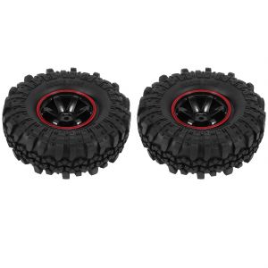 2x Pneu De Roue Jante 110 Mm 1,9 Pouces Pour 1/10 Rc Rock Crawler Scx10 D90 Trx4 - Neuf