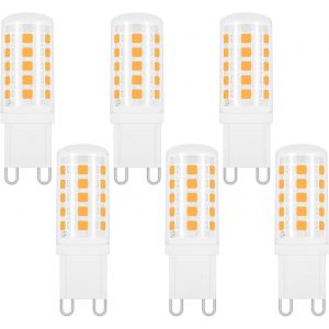 Ampoule G9 Led 4w Blanc Chaud 2700k, 400lm, Équivalent Halogène G9 40w 33w, 360 Degrés, Ac 230v, Led Lampe Chaud Pour Applique De Miroir, Lampe De Table, Non-Dimmable, Lot De 6[Amp741125] - Neuf