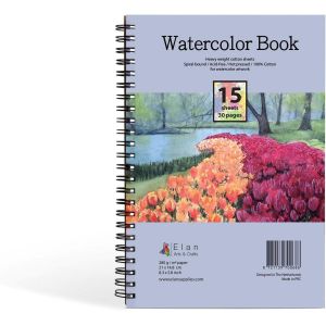 Carnet De Aquarelle A4, 15 Feuilles 300gsm Italien 100% Coton Papier Pour Aquarelle, Bloc De Aquarelle À Reliure Spirale, Cahier De Aquarelle A4, Bloc De La Peinture Huile, Papier Peinture A4 - Neuf