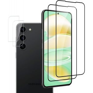 Kal-Lot De 2 + 2 Films De Protection D'écran En Verre Blindé Pour Appareil Photo Samsung Galaxy S23 - Dureté 9h Hd - Sans Bulles - Précision Tactile 100 % Résistante Aux Rayures - Couverture - Neuf