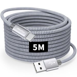 TRAHOO-5M Extra Long Cable USB C, Premium Nylon USB 2.0 C&acirc;ble USB A vers USB C, R&eacute;sistant Chargeur Type C pour Samsung Galaxy Note Tab, Moto Xperia Pixel, Plus de Smartphone et Tablette USB-C - Neuf