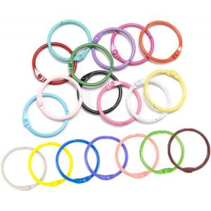 Anneaux De Livre Color&eacute;s, Anneaux De Livre En M&eacute;tal, Anneaux De Reliure Pour Cahier Scrapbooking Livre Classeur Porte-Cl&eacute;s, 20pcs - Neuf