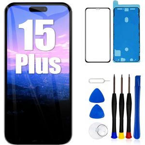 KALANKA-pour iPhone 15 Plus Remplacement de l'&eacute;cran LCD 6,7 Pouces Assemblage du num&eacute;riseur de l'&eacute;cran &Eacute;cran Tactile,avec Outil de r&eacute;paration de l'assemblage du Cadre - Neuf