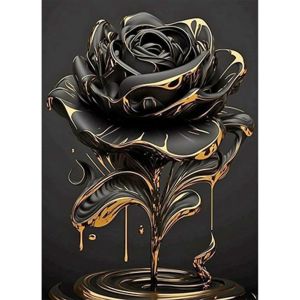 Ayuhr-40x50cm Diamond Painting Rose D'or Noir, 5d Peinture Diamant Fleurs, Point De Croix Diamant Abstrait, Cristal Diamant Art Cadeau Original Décor Artisanat Salon Chambre Pour Maison - Neuf