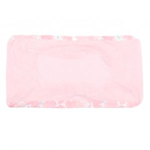 Housse De Matelas A Langer Douce Et Agreable Pour La Peau, Imprimee Avec Style, Amovible, Motif Fleurs Claires, Peluche Rose Chair - Neuf