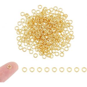 Eryi-300pcs Anneaux De Saut Ouvert Plaqué Or 18 Carats 4mm Anneaux Ronds Acier Inoxydable Connecteurs Anneau De Jonction Doré Anneaux Pour Boucle D'oreille Bracelet Accessoires De Bijoux - Neuf